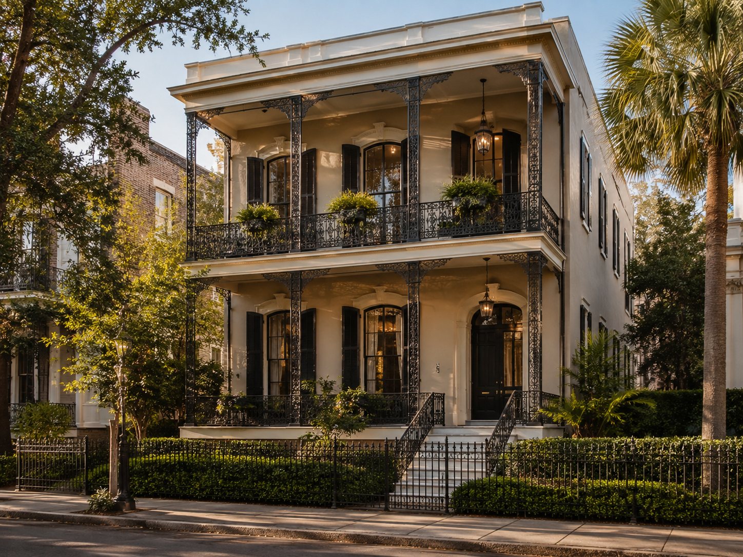 A grand restored New Orleans double-gallery mansion